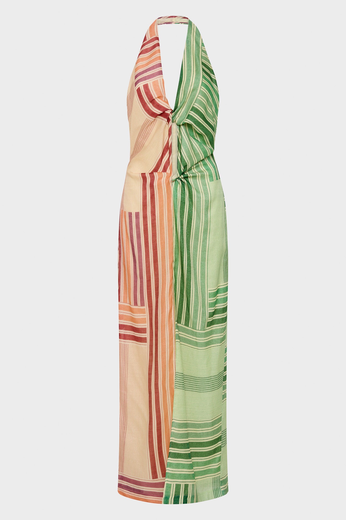 SIR the label Marisol Twist Midi Dress MULTI PATCHWORK STRIPE