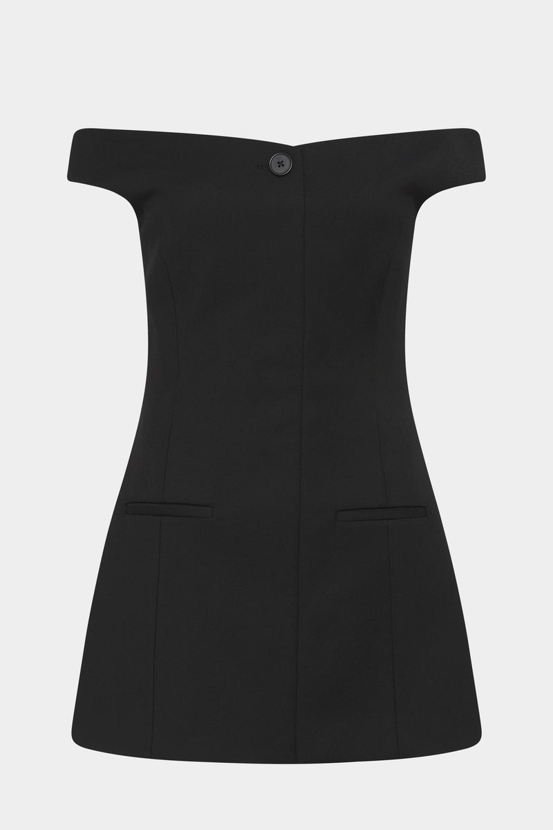 SIR the label Sandrine Off Shoulder Mini Dress BLACK