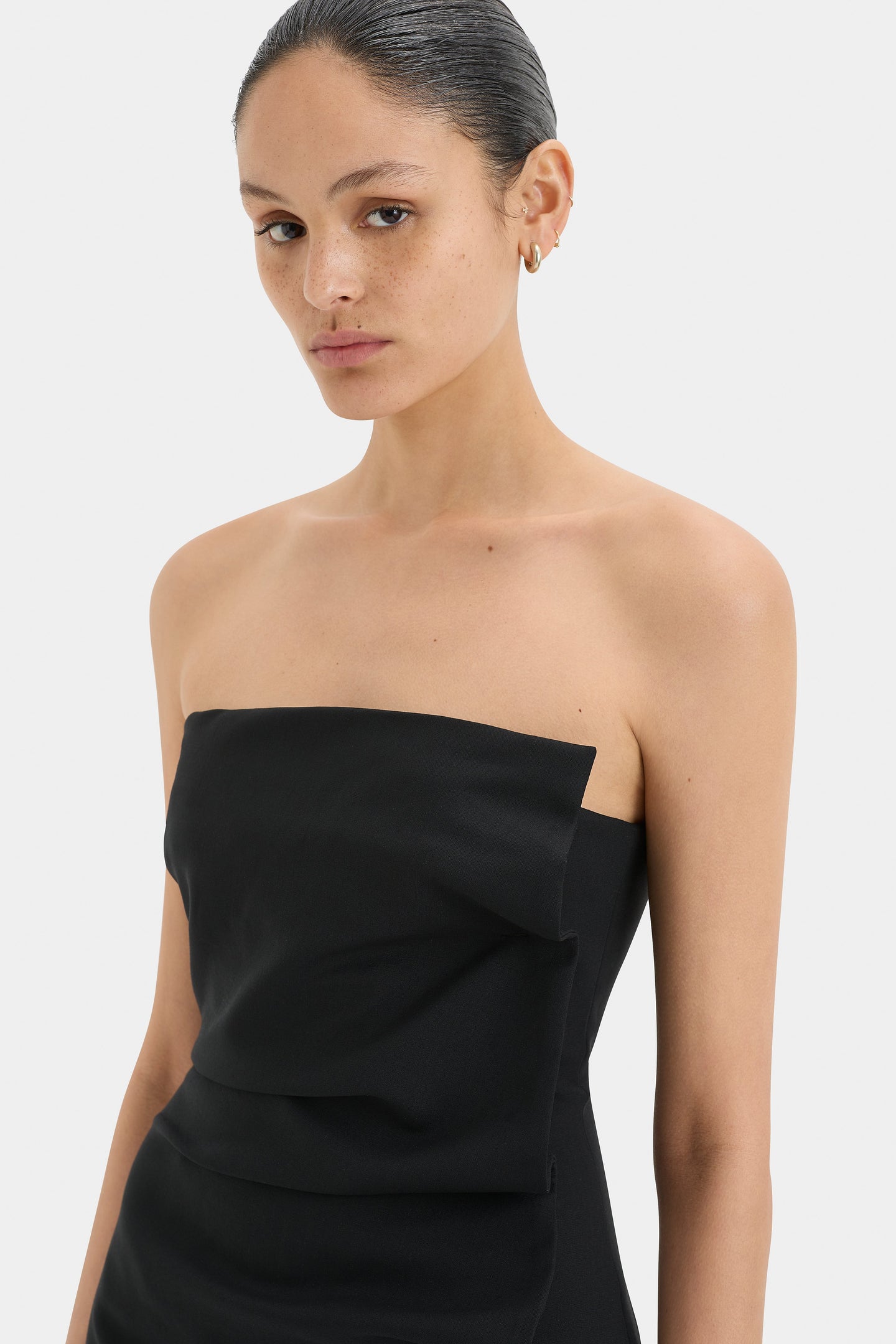 SIR the label Leonardo Pleated Mini Dress BLACK