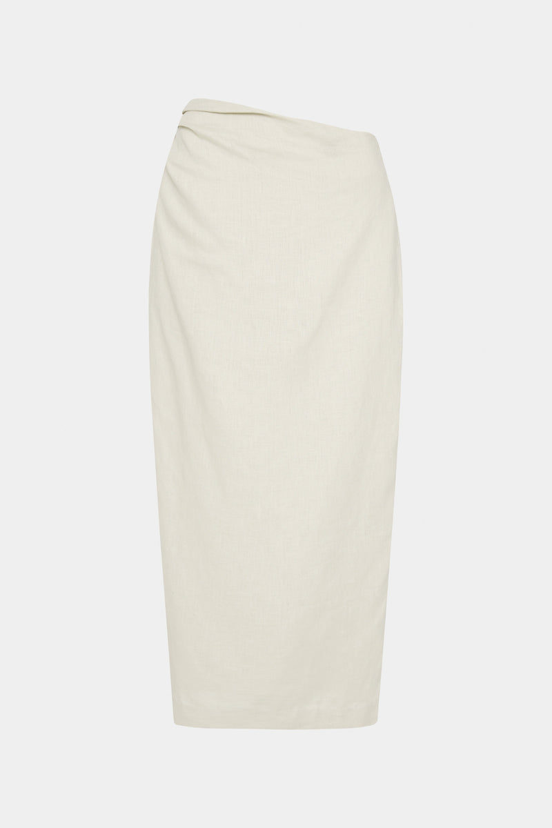 SIR the label Affogato Asymmetric Midi Skirt ECRU