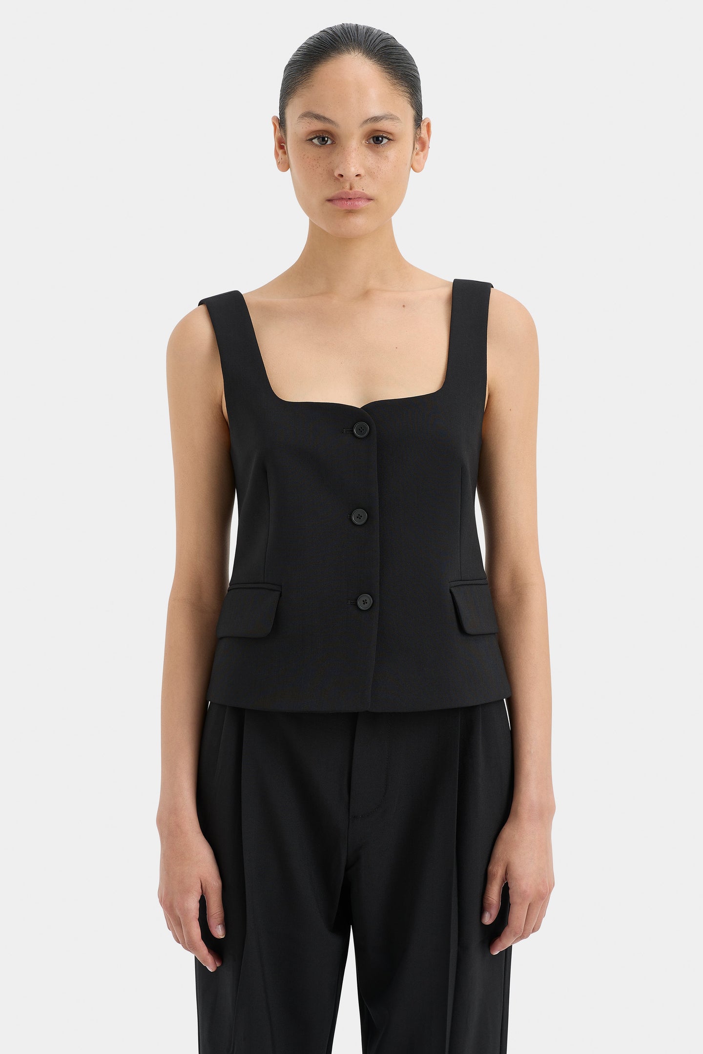 SIR the label Leni Button Down Bodice BLACK