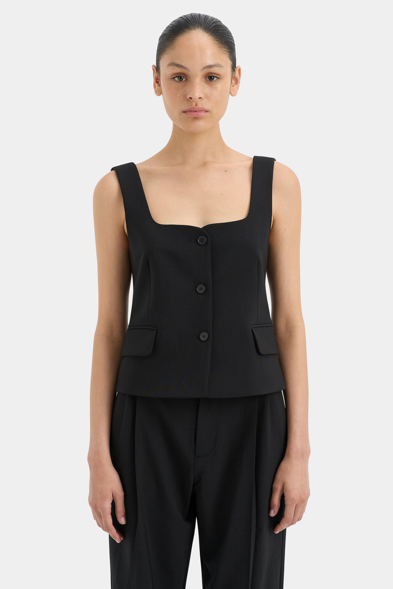SIR the label Leni Button Down Bodice BLACK