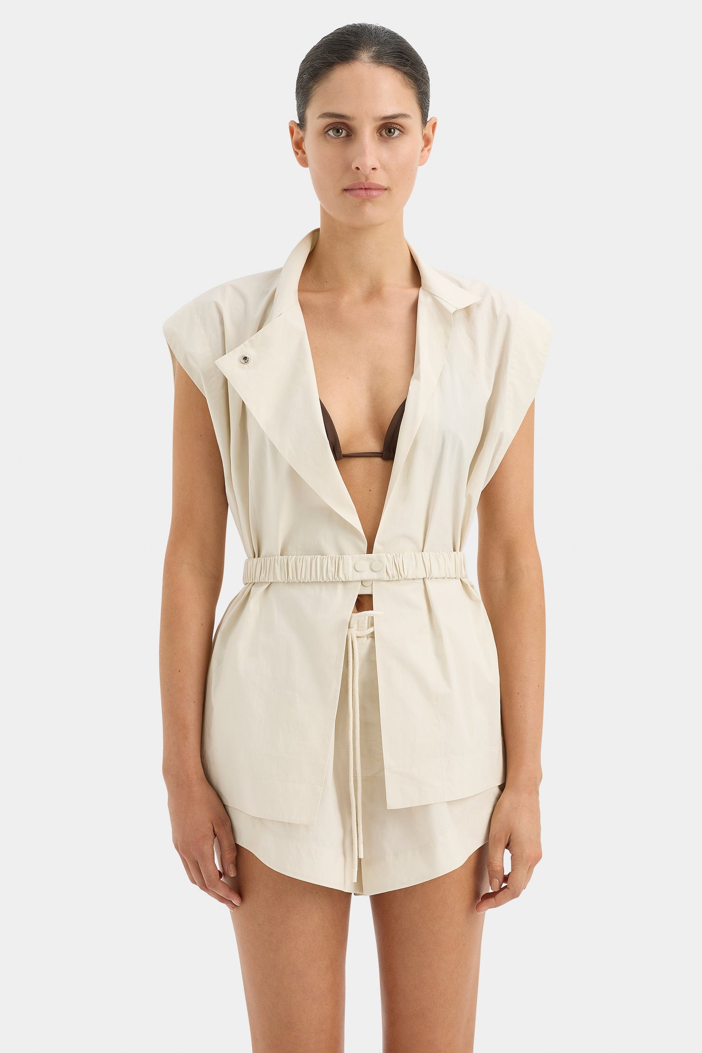 SIR the label Nouveaux Belted Mini Short Ecru