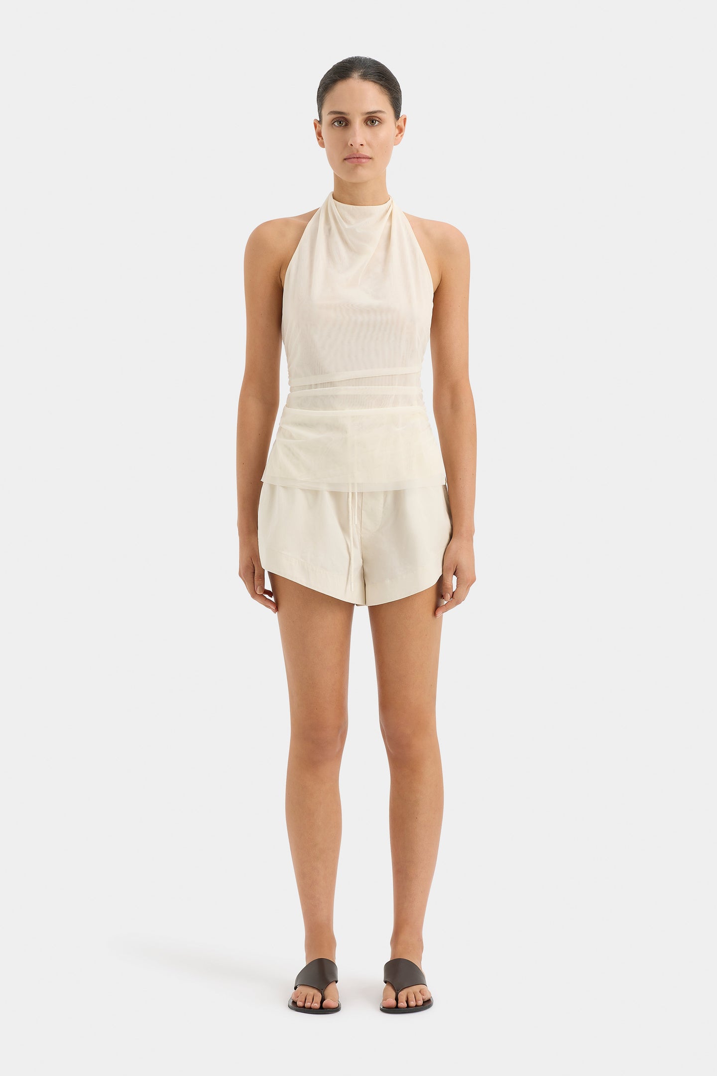 SIR the label Nouveaux Belted Mini Short Ecru