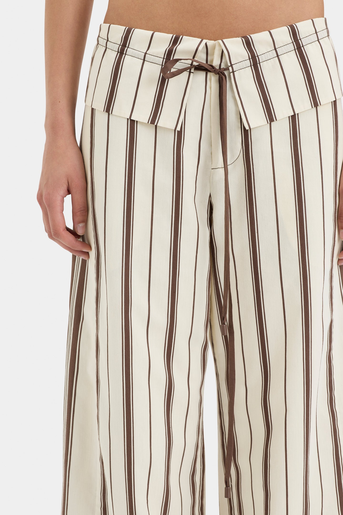 SIR the label Cannoli Folded Pant CHOCOLATE STRIPE