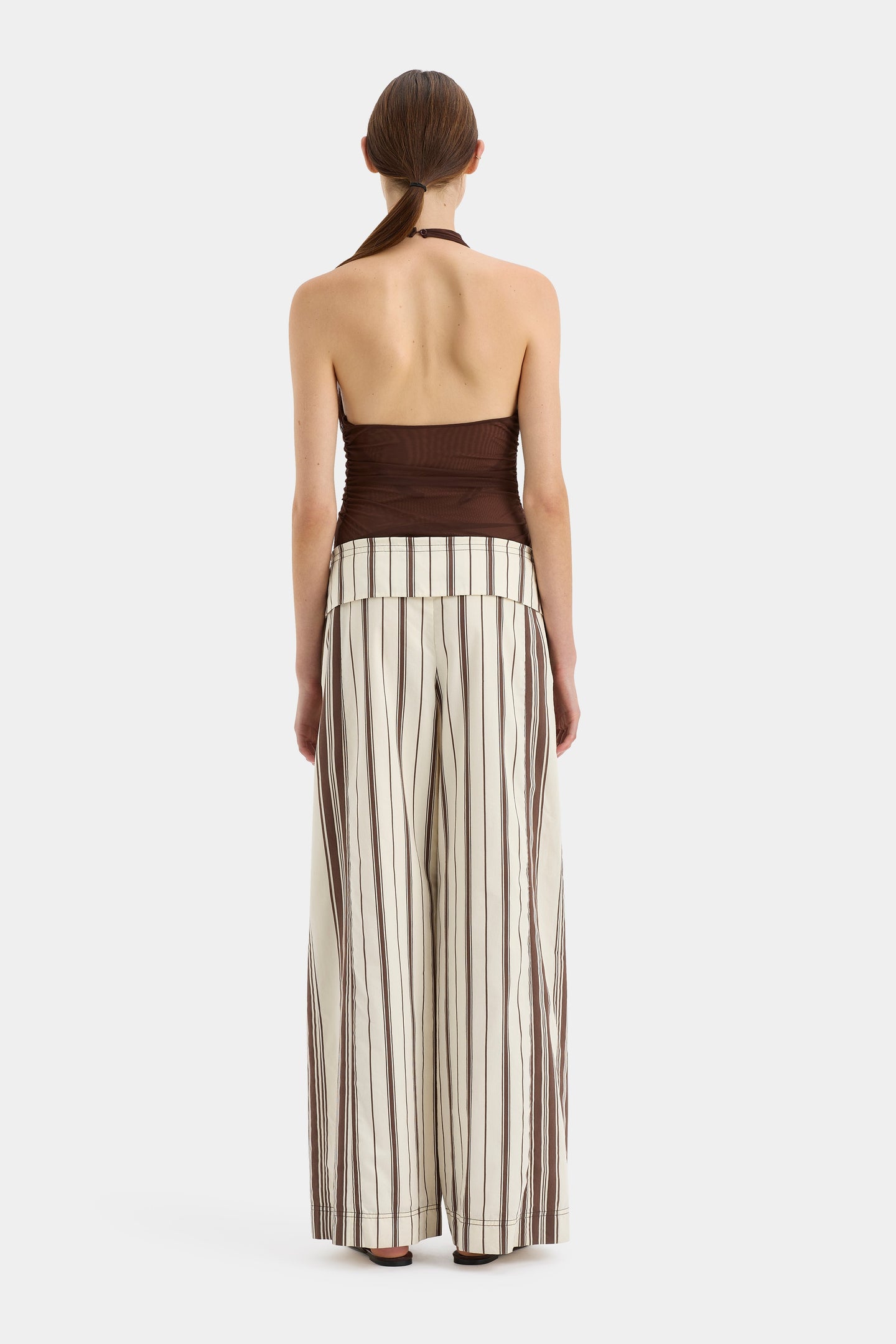 SIR the label Cannoli Folded Pant CHOCOLATE STRIPE