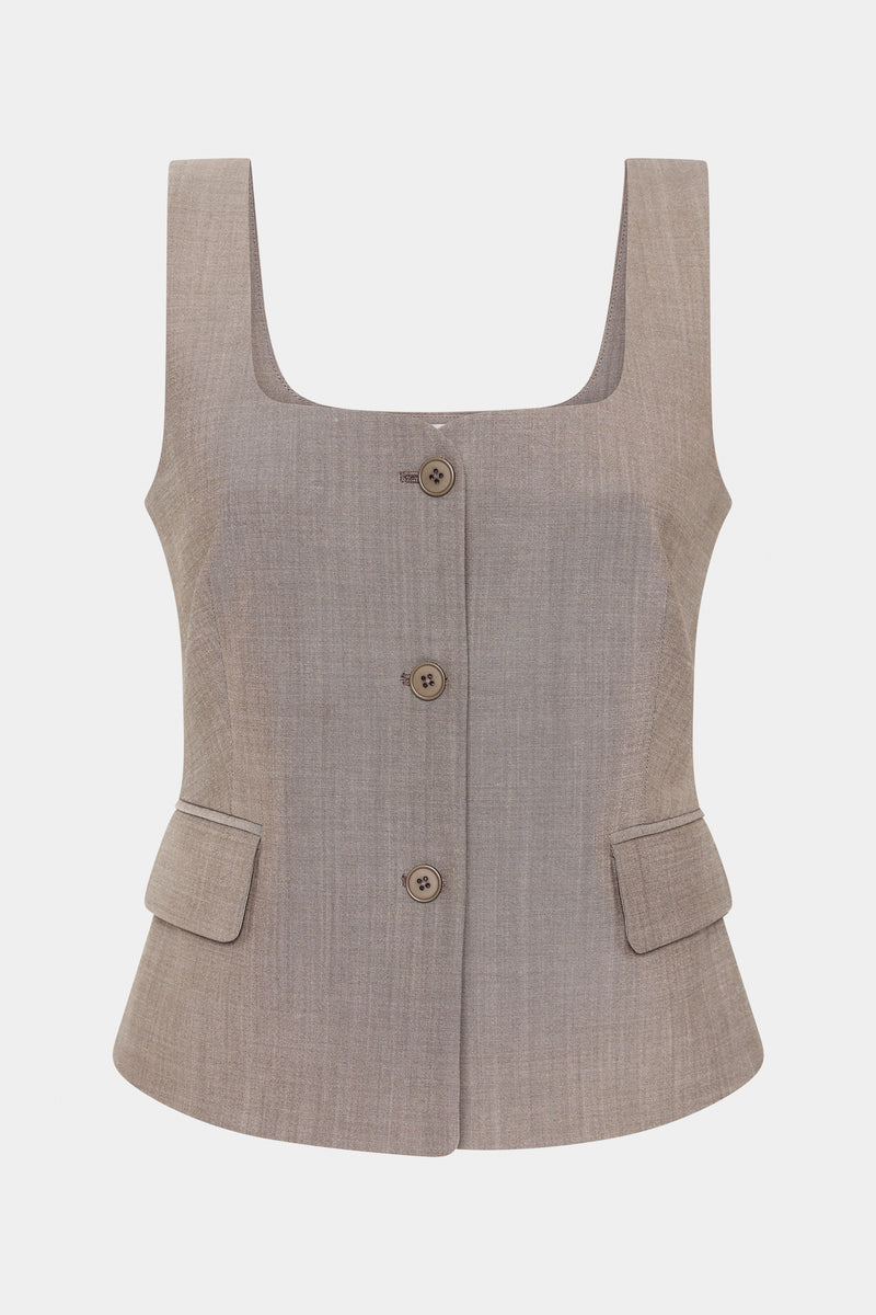 SIR the label Leonardo Button Down Bodice TAUPE