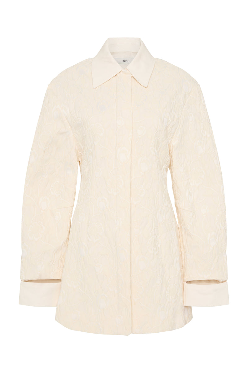 SIR the label Etienne Structured Shirt Dress Cloud Jacquard