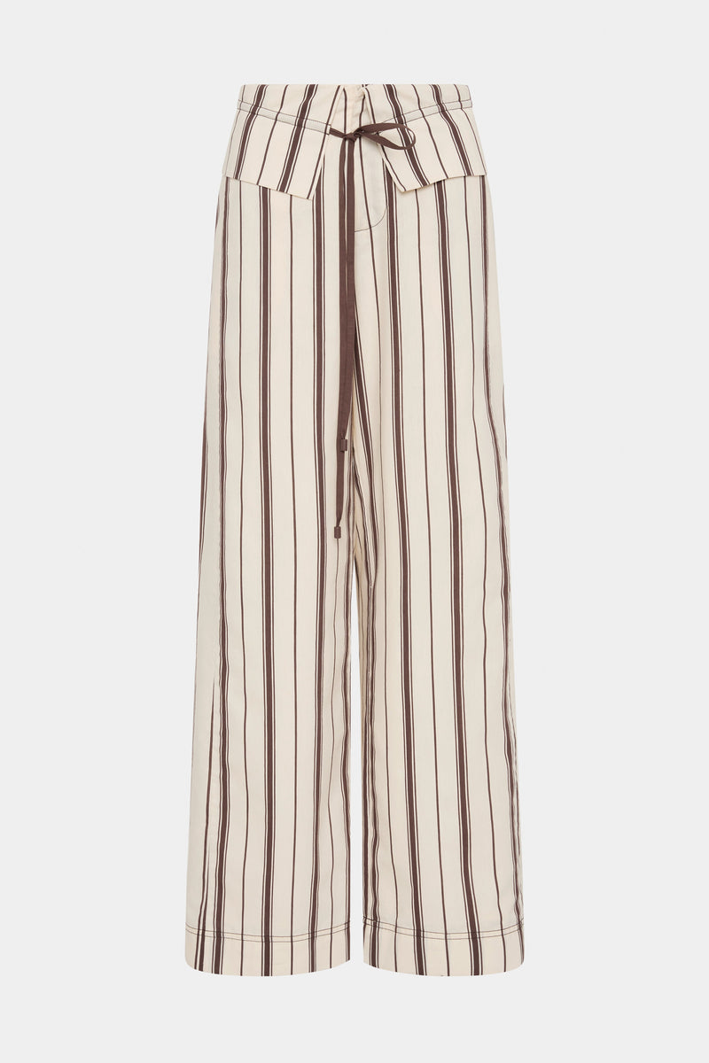 SIR the label Cannoli Folded Pant CHOCOLATE STRIPE