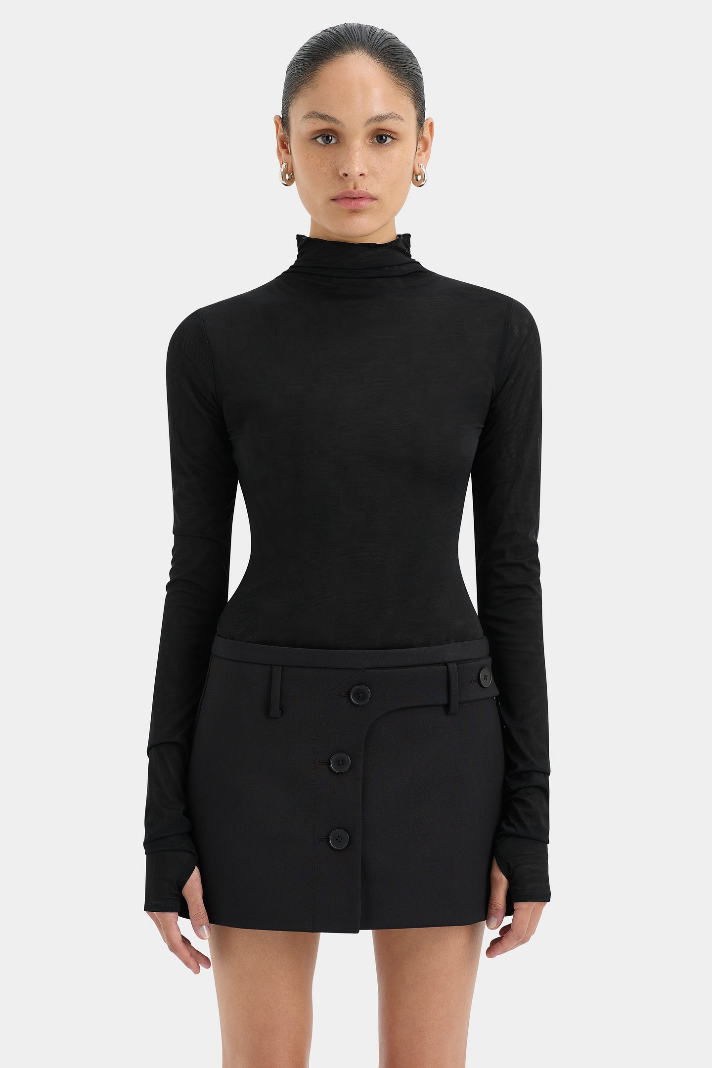 SIR the label Jacques Mesh Bodysuit Black