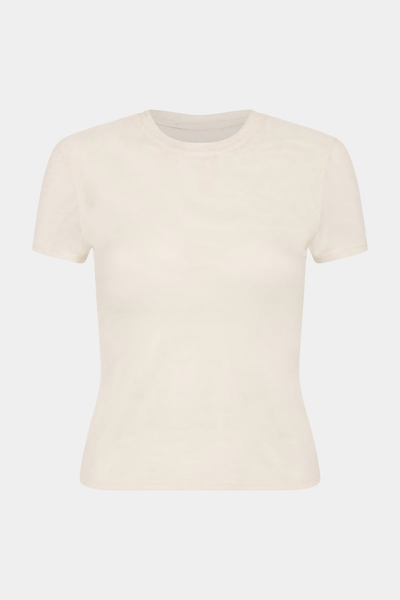 SIR the label Jacques Mesh Fitted Tee ECRU