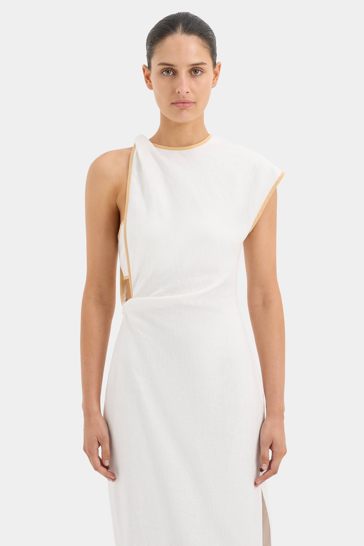 SIR the label Noemi Cut Out Midi Dress IVORY
