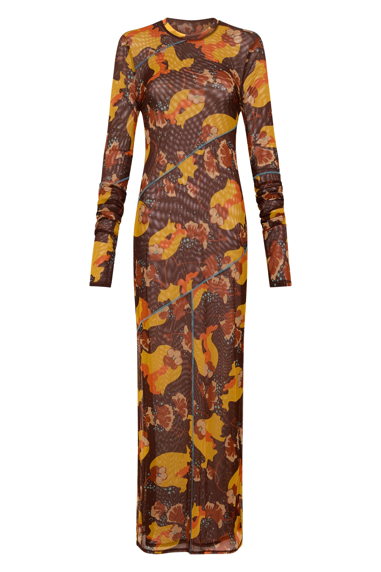 SIR the label Jacques Mesh Panelled Midi Dress Expressionist