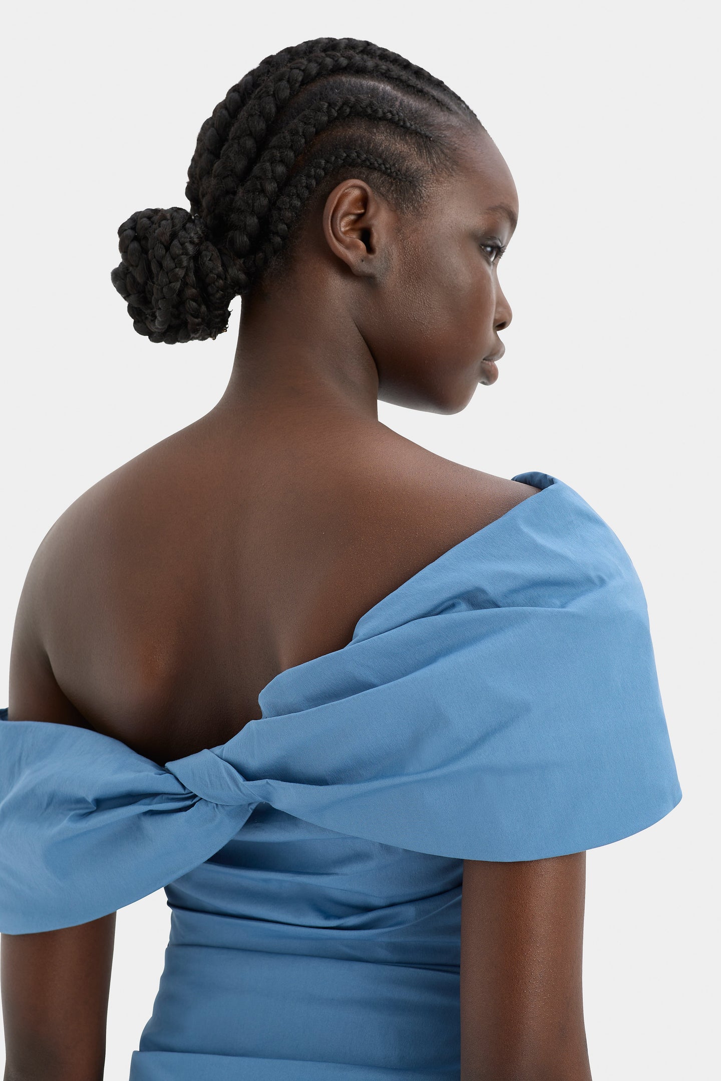 SIR the label Jones Off Shoulder Mini Dress WASHED BLUE