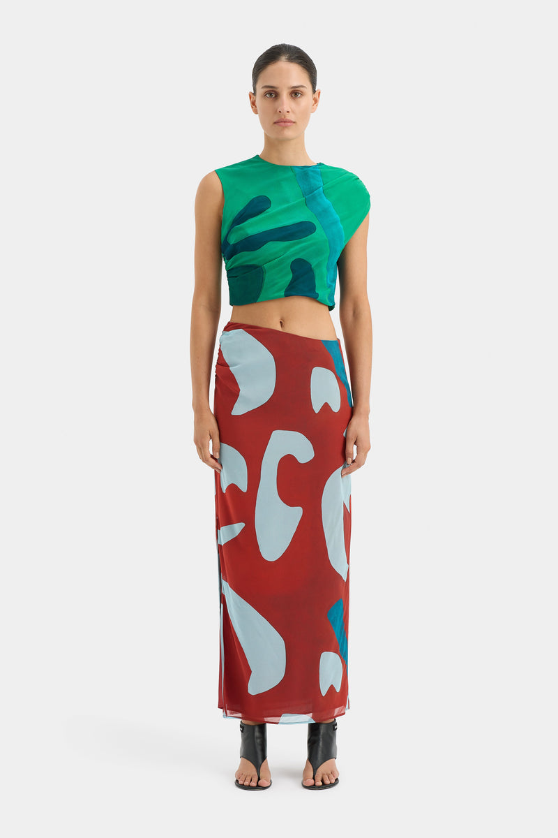 SIR the label Frankie Gathered Top EMERALD REFLECTION