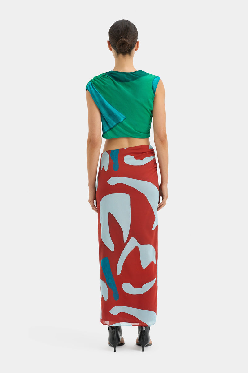 SIR the label Frankie Gathered Top EMERALD REFLECTION