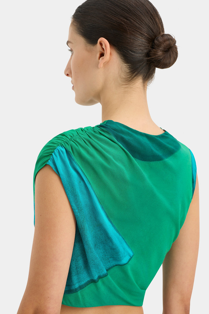 SIR the label Frankie Gathered Top EMERALD REFLECTION