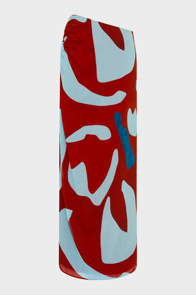 SIR the label Frankie Gathered Midi Skirt RUBY REFLECTION