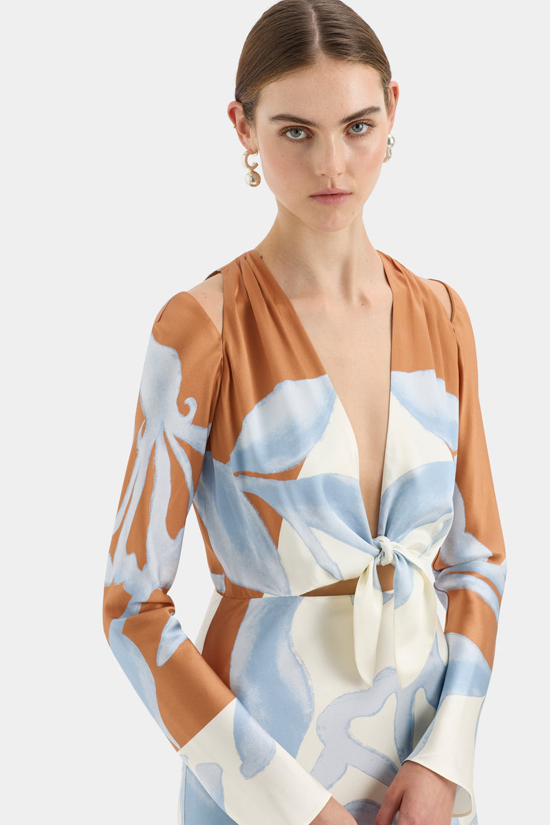 SIR the label Sorrento Scarf Dress SCIARPA PRINT