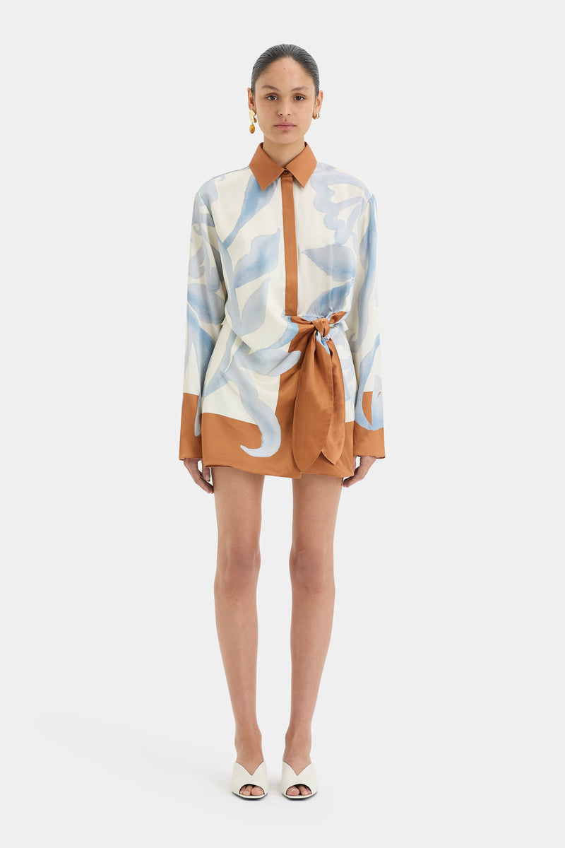 SIR the label Sorrento Shirt Dress SCIARPA PRINT