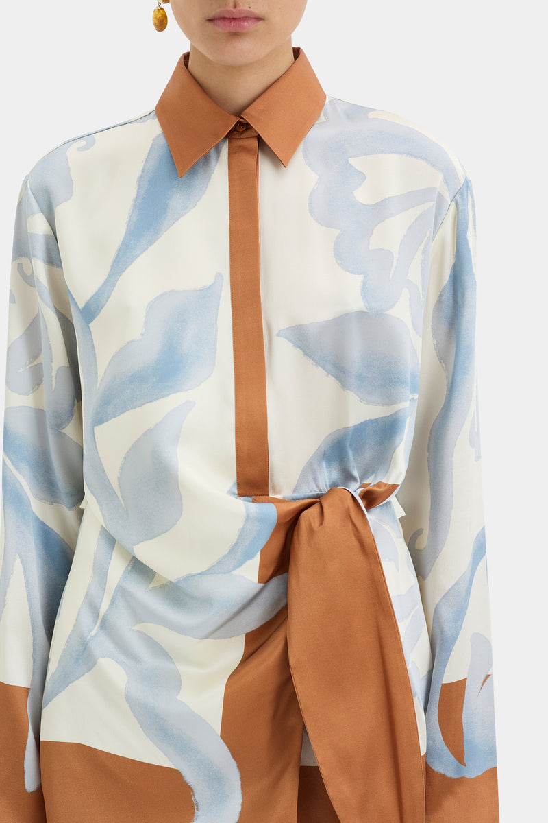 SIR the label Sorrento Shirt Dress SCIARPA PRINT