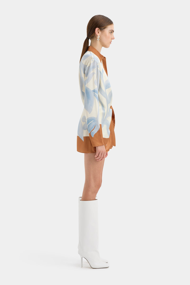 SIR the label Sorrento Shirt Dress SCIARPA PRINT