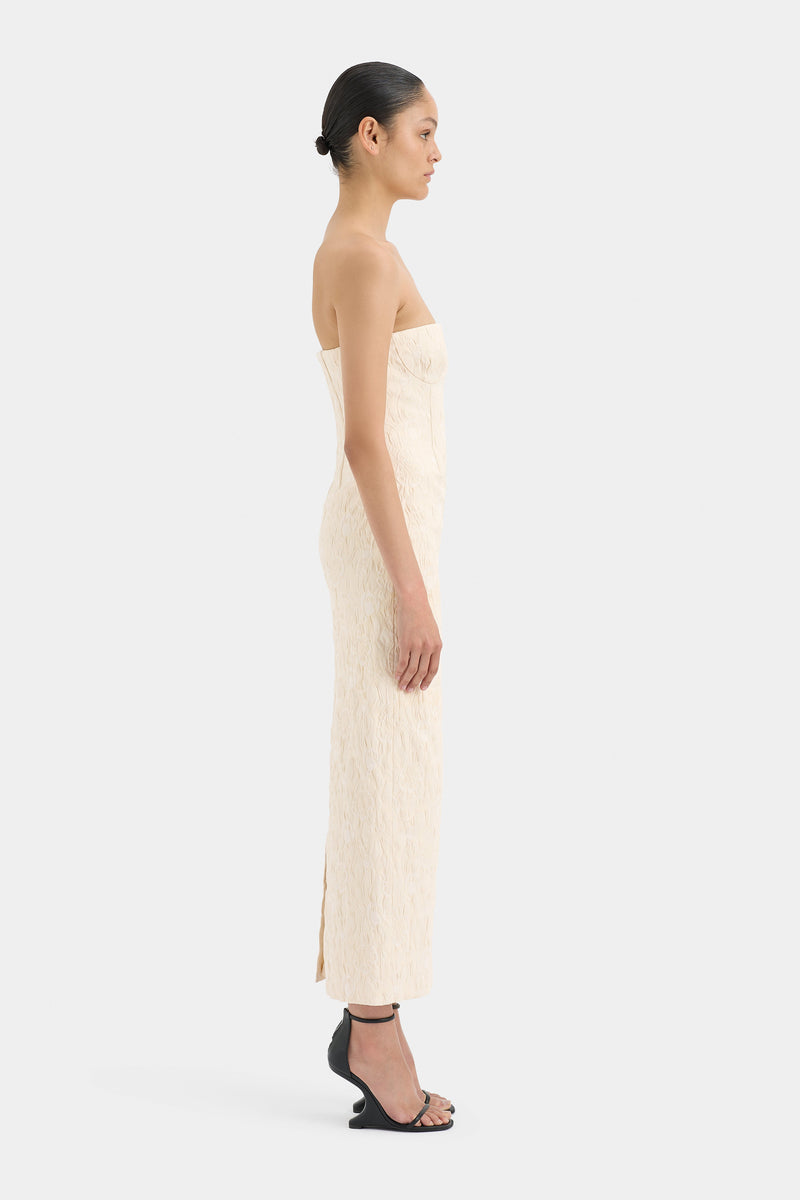 SIR the label Etienne Column Gown Cloud Jacquard