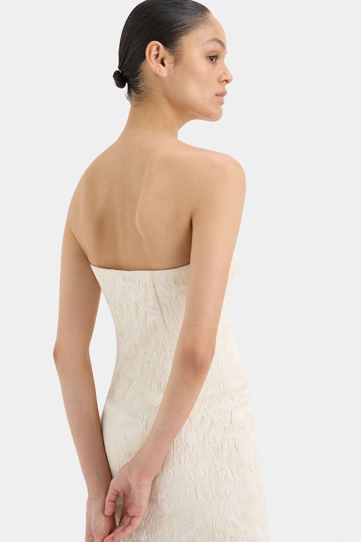 SIR the label Etienne Column Gown Cloud Jacquard