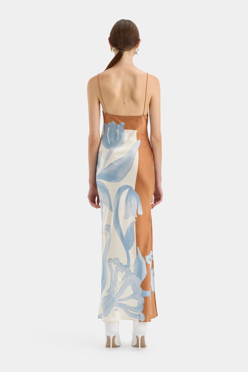 SIR the label Sorrento Slip Dress SCIARPA PRINT