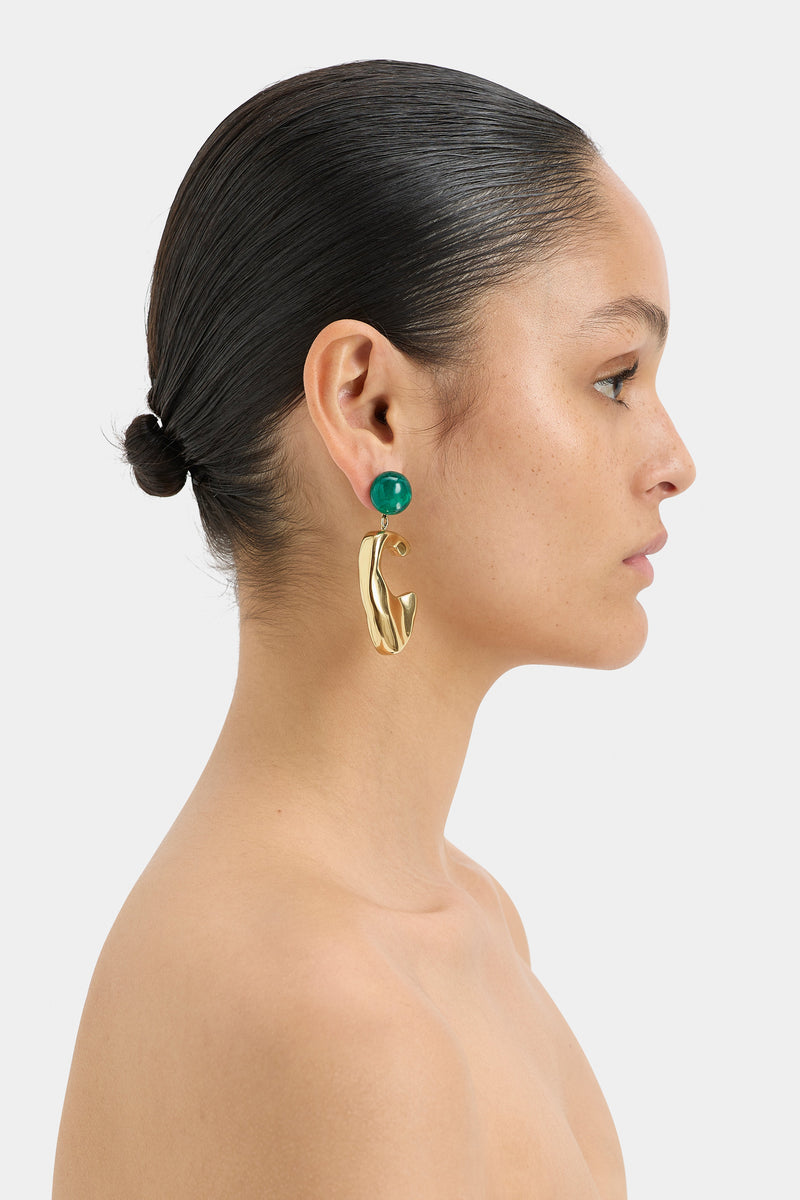 SIR the label Frankie Green Abstract Earring BRASS
