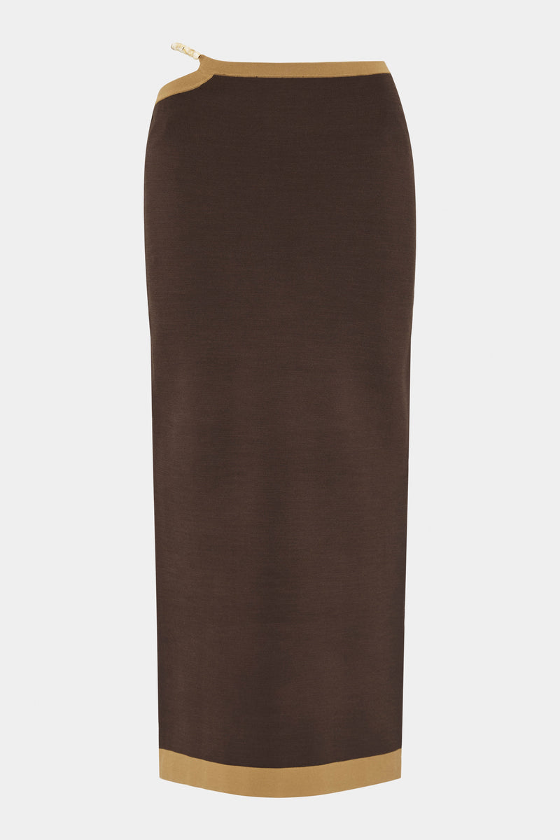 SIR the label Salvador Beaded Midi Skirt BISCOTTI