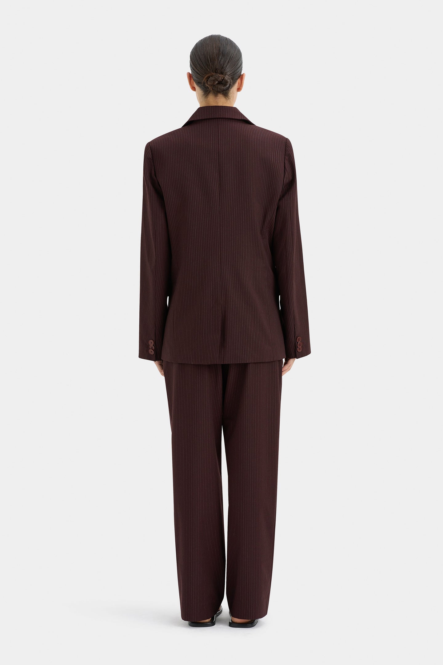 SIR the label Guillaume Blazer Plum Pinstripe