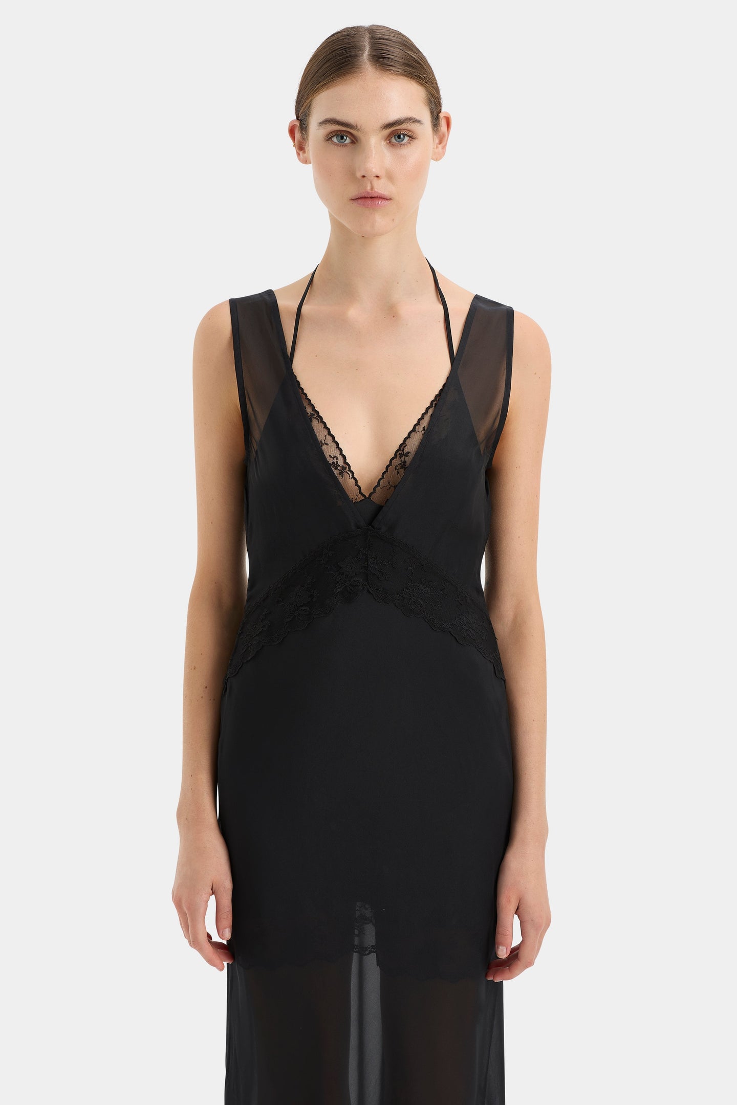 SIR the label Avellino Lace Layered Dress BLACK