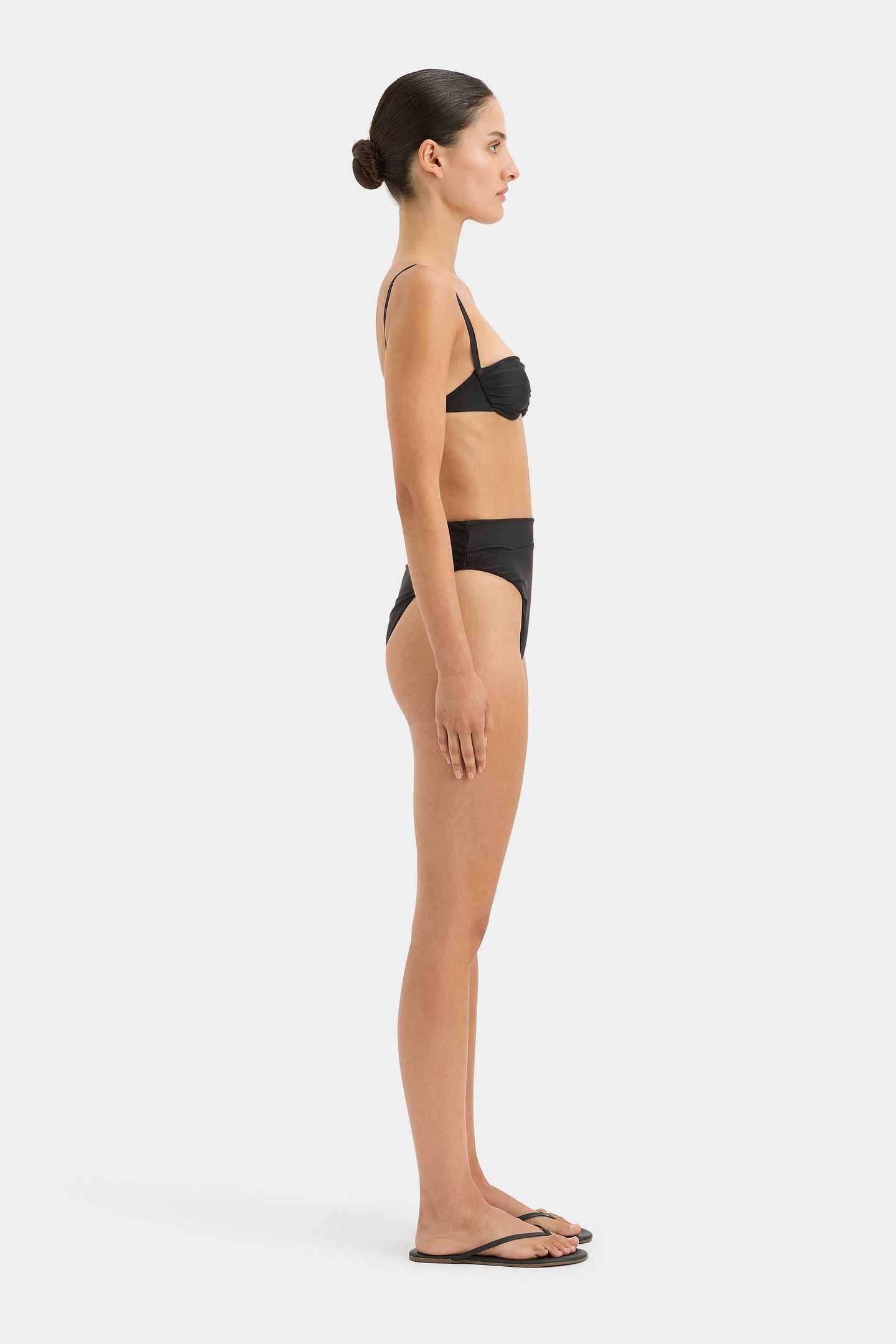 SIR the label Zoya Gathered High Cut Brief BLACK