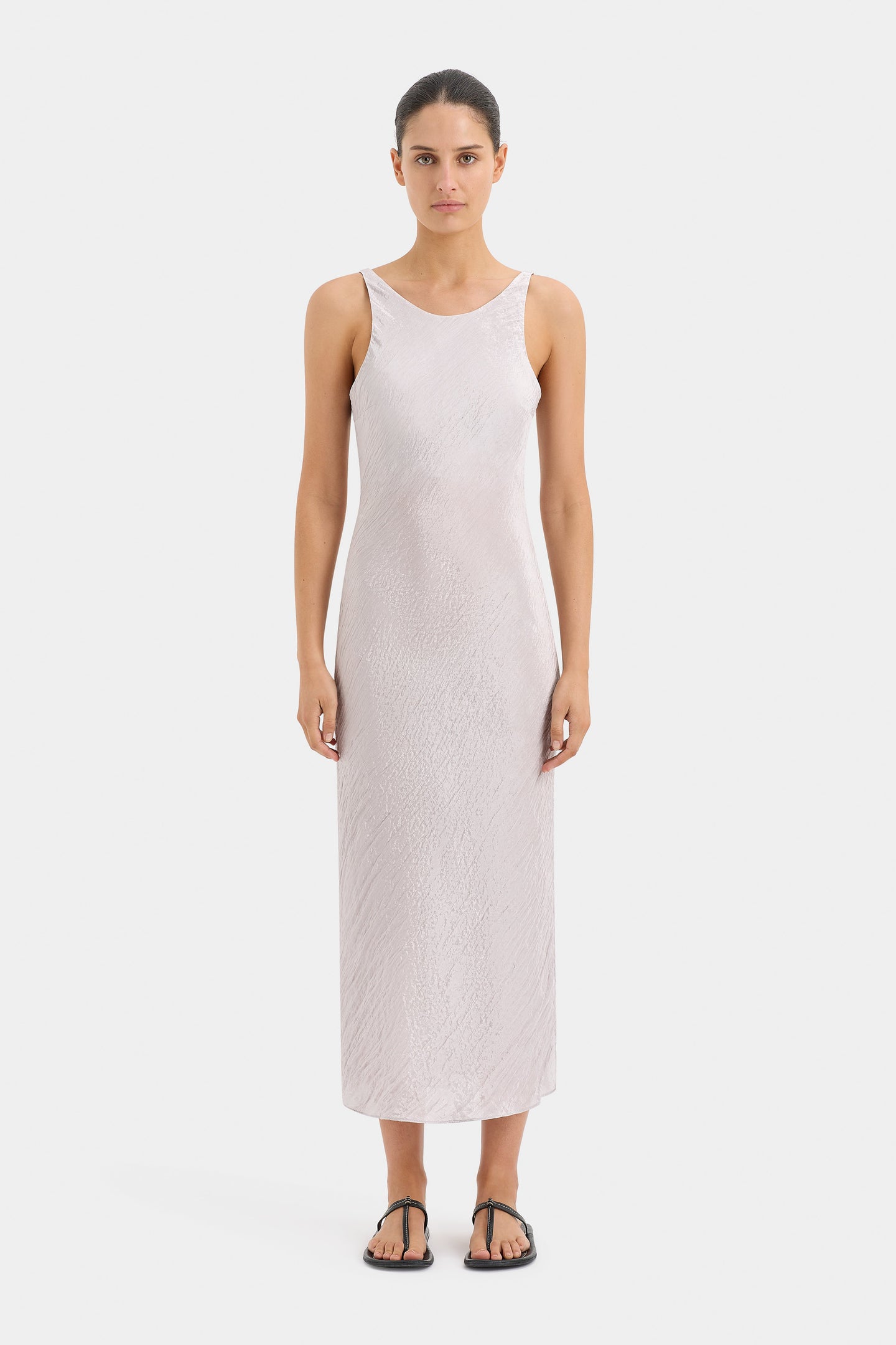 SIR the label Ligera Bias Slip Dress SILVER