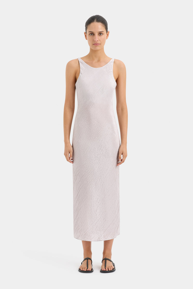 SIR the label Ligera Bias Slip Dress SILVER