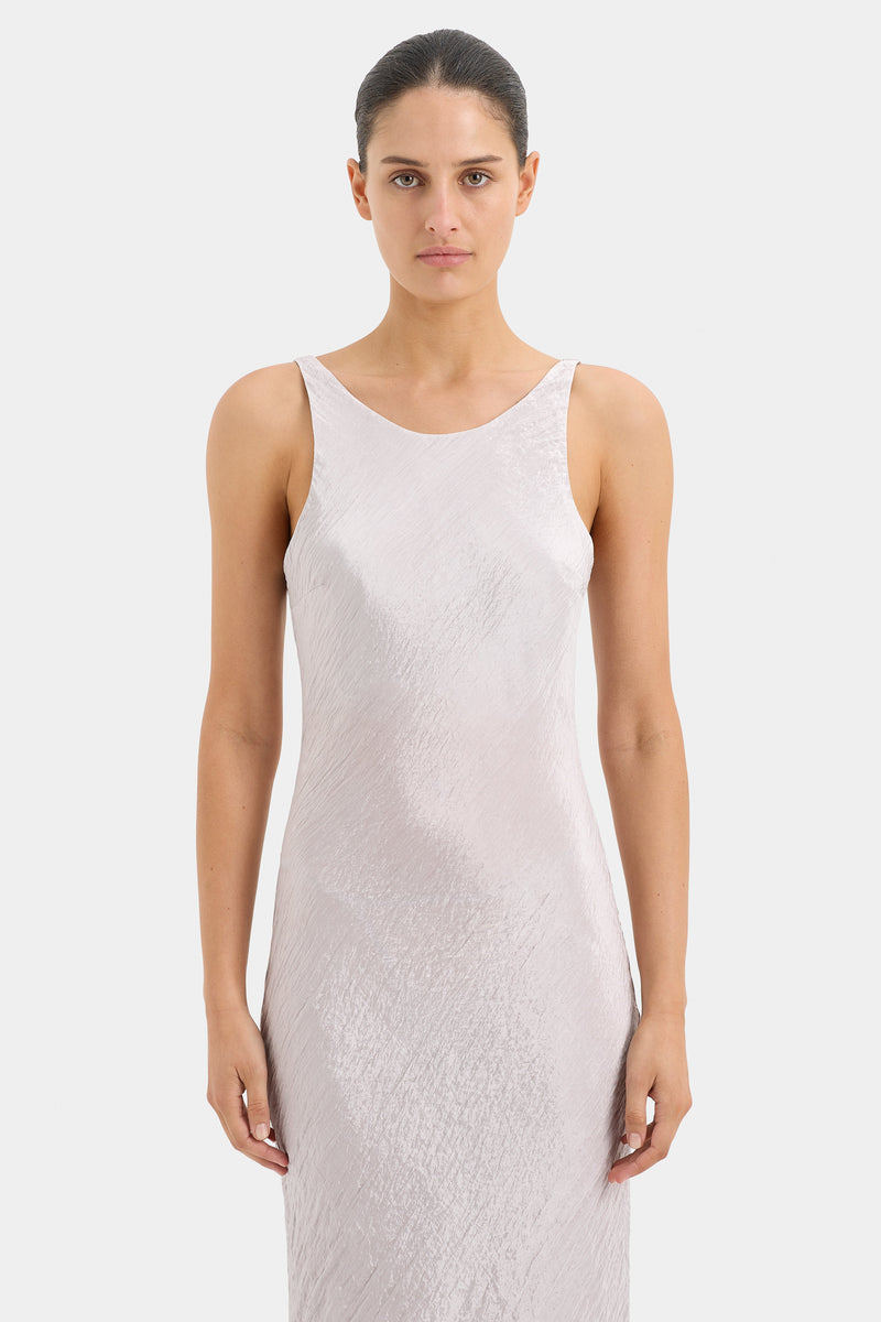 SIR the label Ligera Bias Slip Dress SILVER
