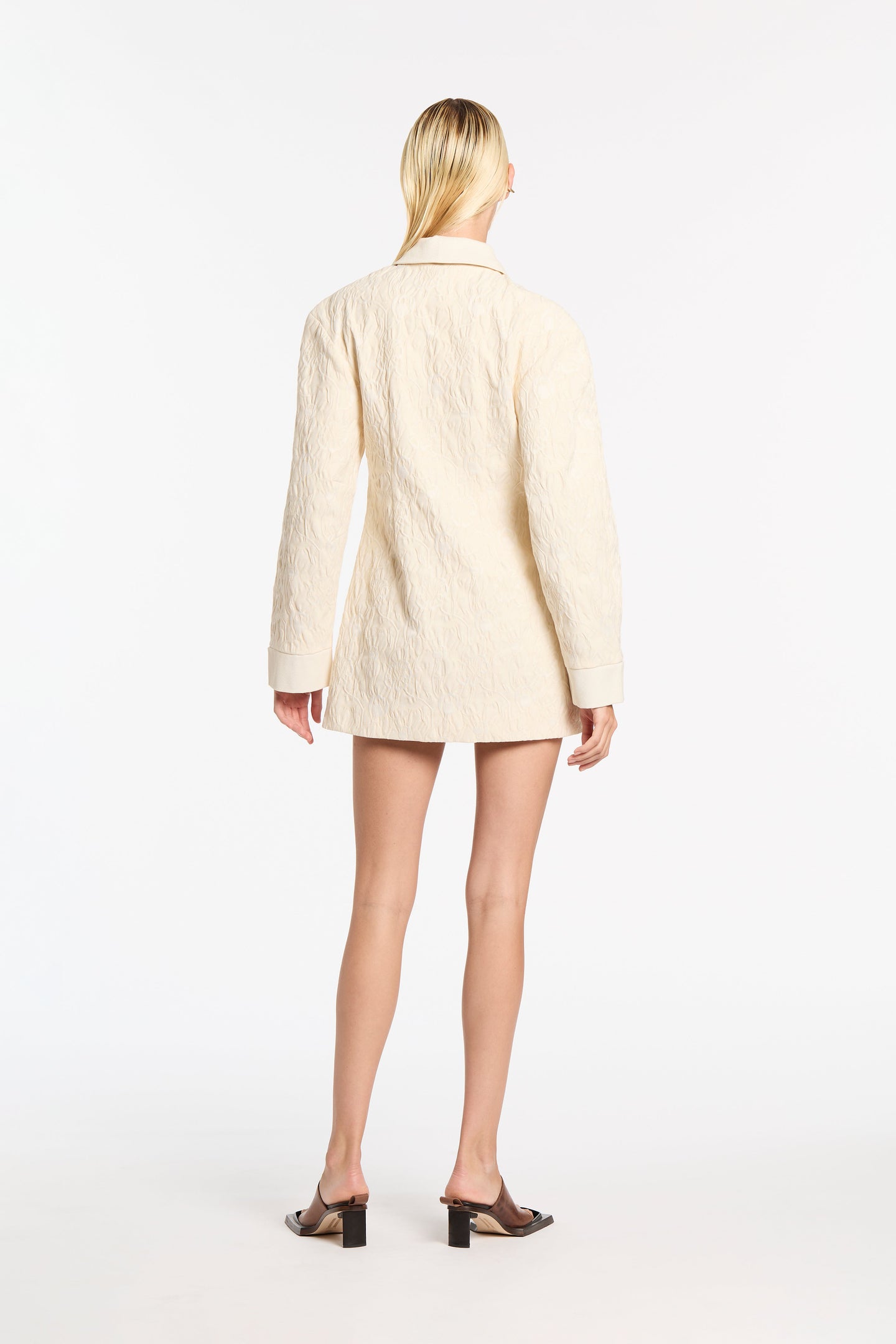 SIR the label Etienne Structured Shirt Dress Cloud Jacquard