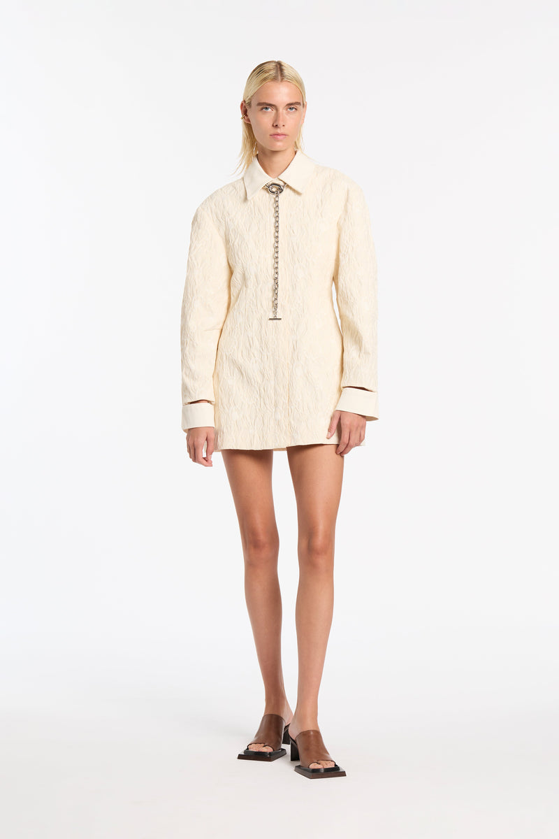 SIR the label Etienne Structured Shirt Dress Cloud Jacquard