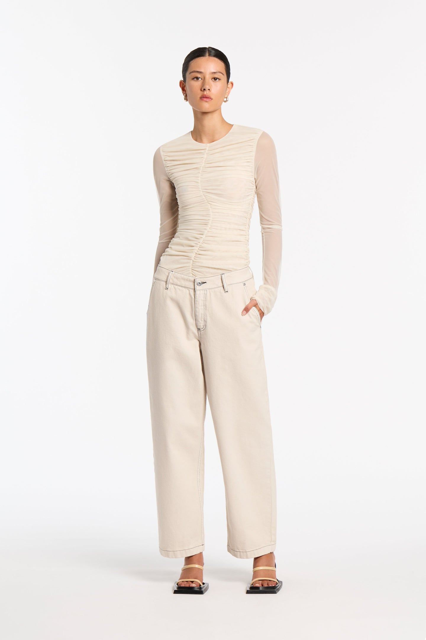 SIR the label Orlan Mid Rise Jean Ecru