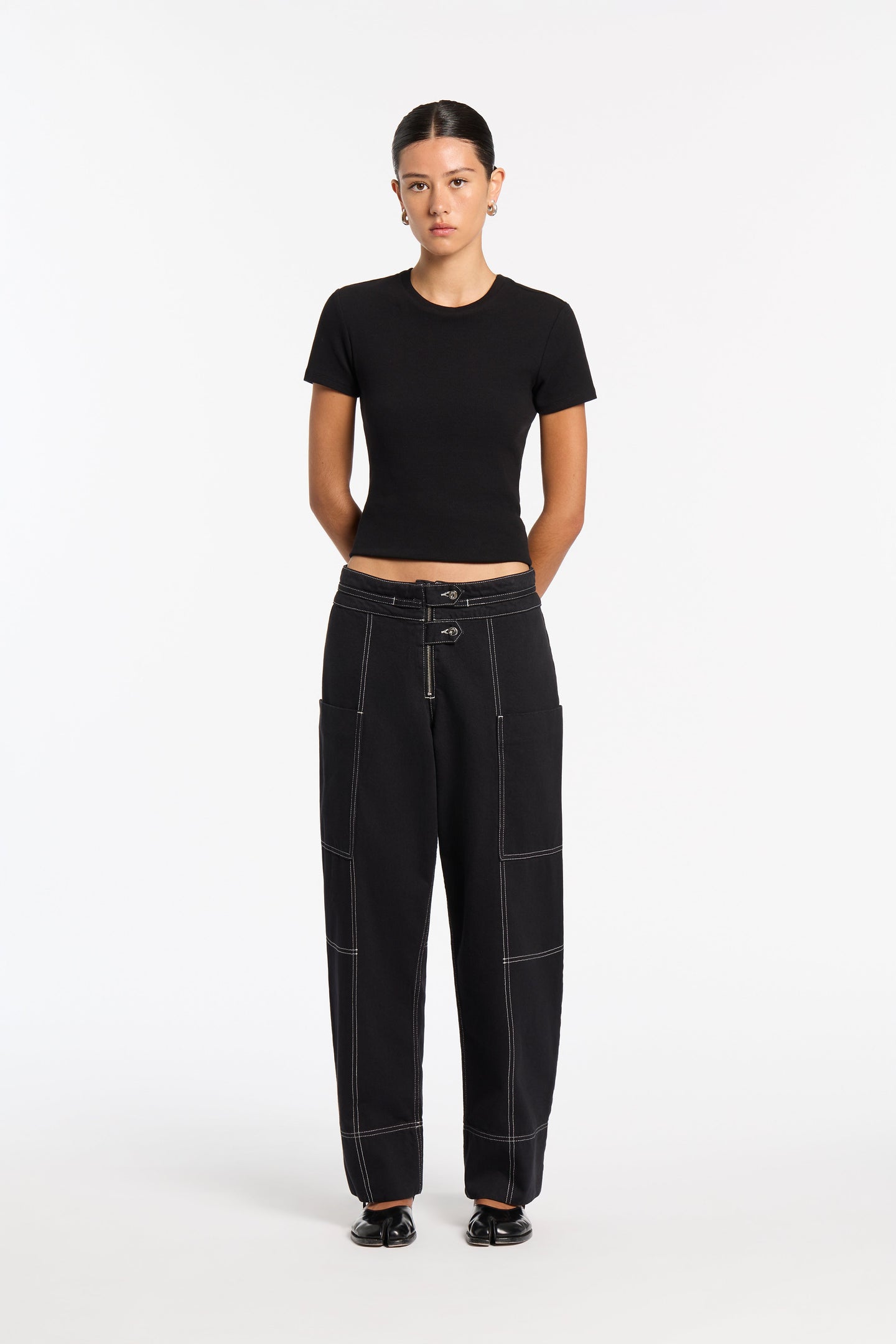 SIR the label Orlan Relaxed Jean Washed Black