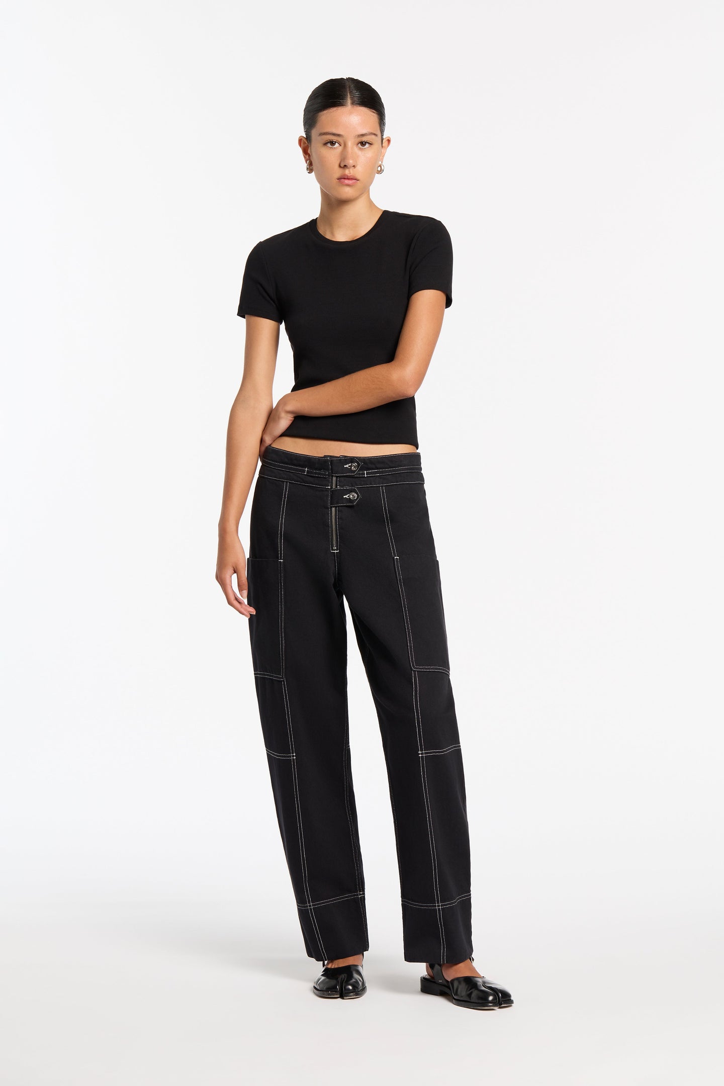 SIR the label Orlan Relaxed Jean Washed Black