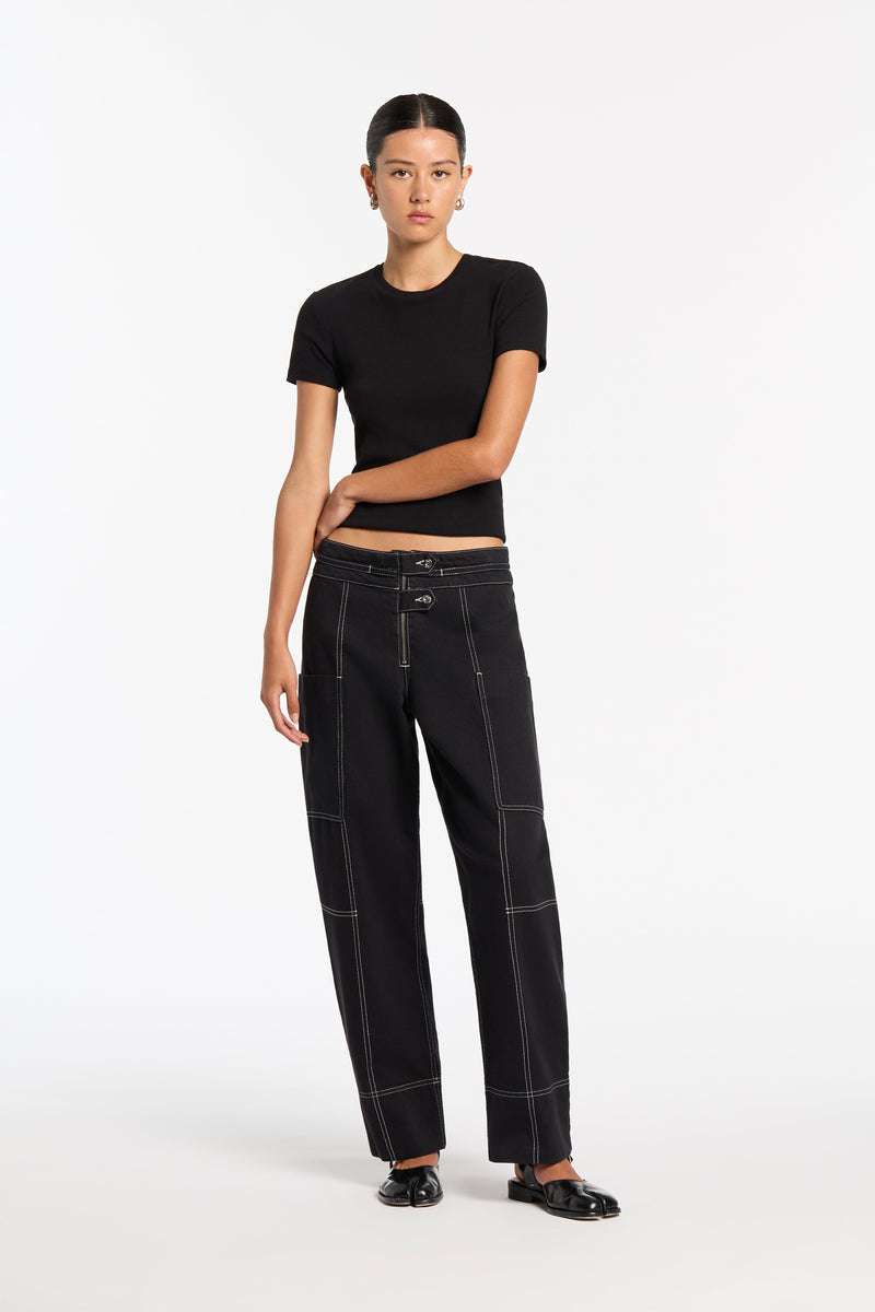 SIR the label Orlan Relaxed Jean Washed Black