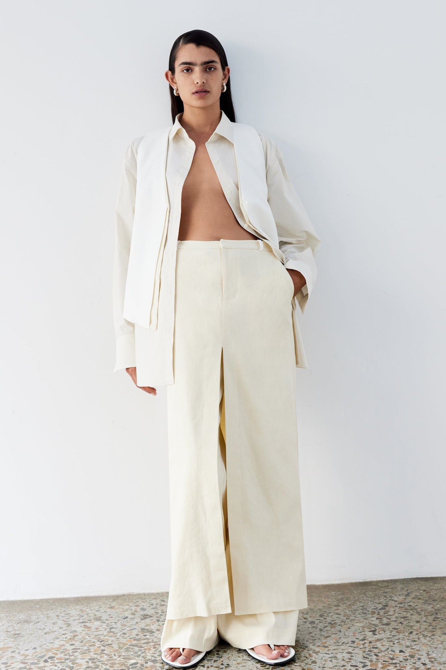 SIR the label Dune Midi Skirt CREAM