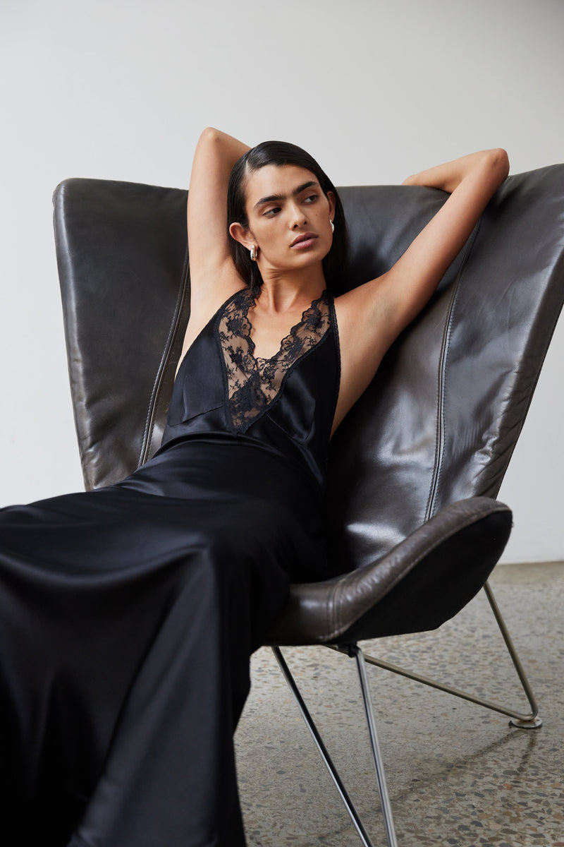 SIR the label Aries Halter Gown BLACK