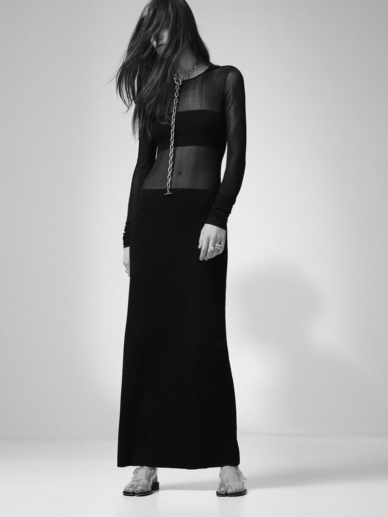 SIR the label Impermanence Splice Maxi Dress Noir